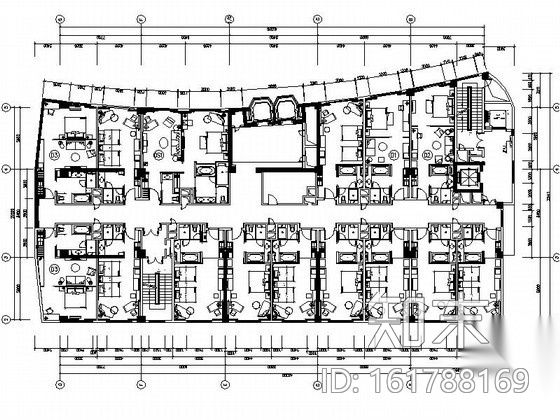 [广东]繁荣中心地带高层商务酒店客房室内装修施工图cad施工图下载【ID:161788169】