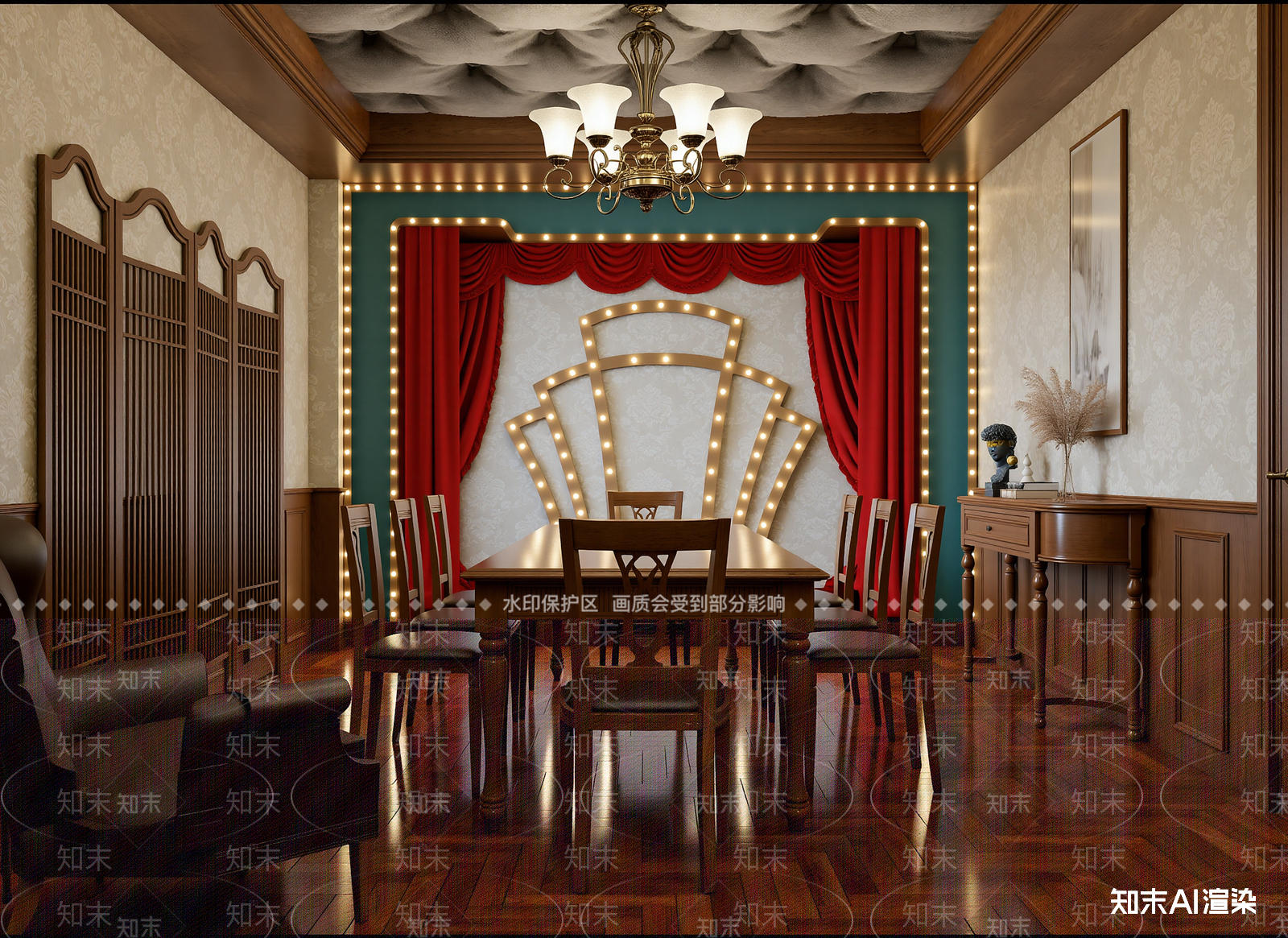 美式包厢3D模型下载【ID:1214354627】