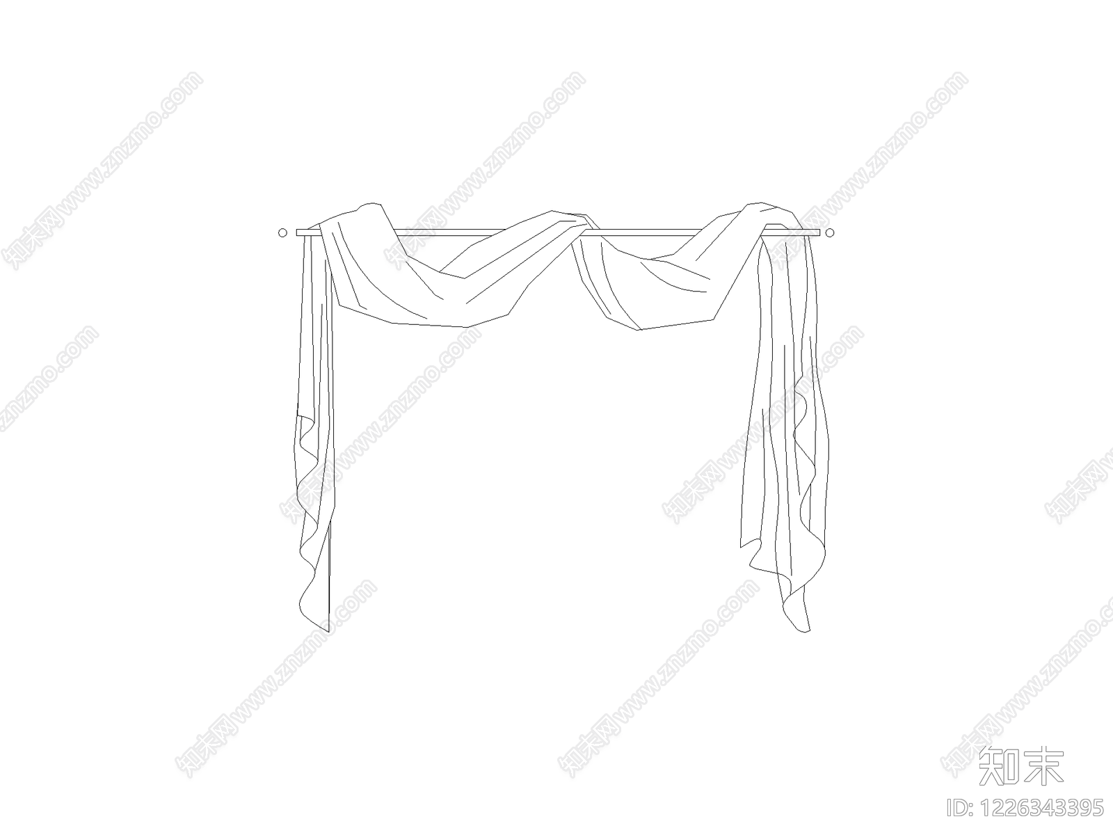 现代窗帘CAD图纸