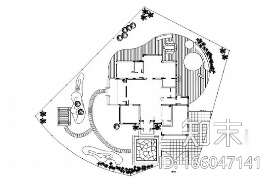 私家别墅庭院景观设计方案平面图施工图下载【ID:166047141】