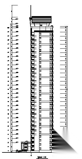 浦东某花园小区二期5号楼建筑初步图cad施工图下载【ID:149845116】