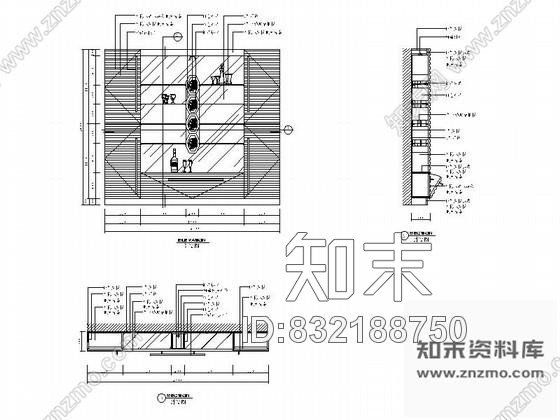 图块/节点现代简约酒柜立面详图cad施工图下载【ID:832188750】