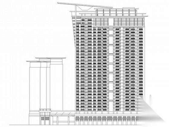 [广东]33层高层商业综合体建筑施工图cad施工图下载【ID:166205169】