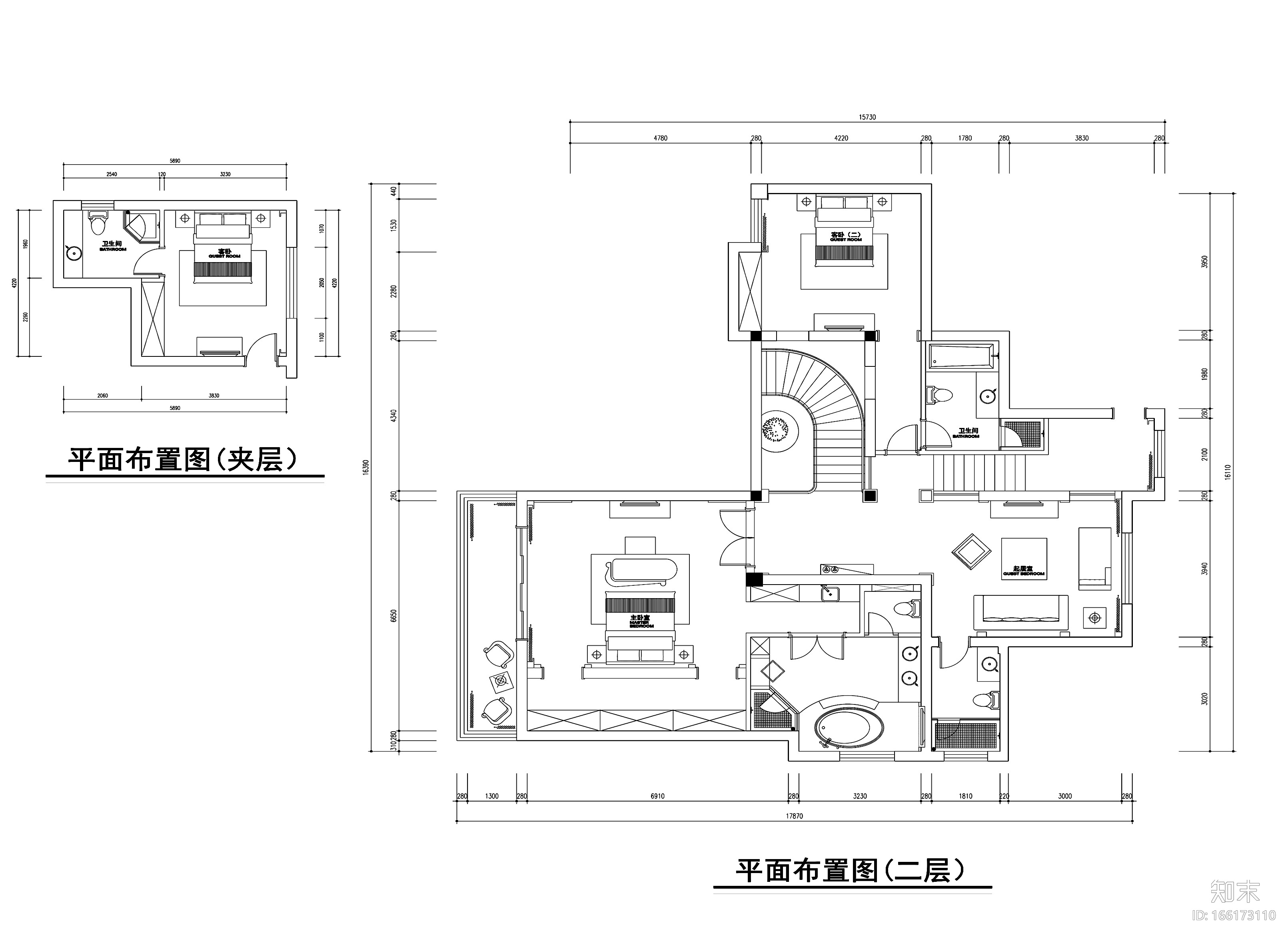 常熟泽景园450平独栋别墅装修施工图+效果图cad施工图下载【ID:166173110】