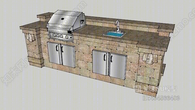 威克斯福德酒吧/烧烤岛（11’）SU模型下载【ID:434566403】