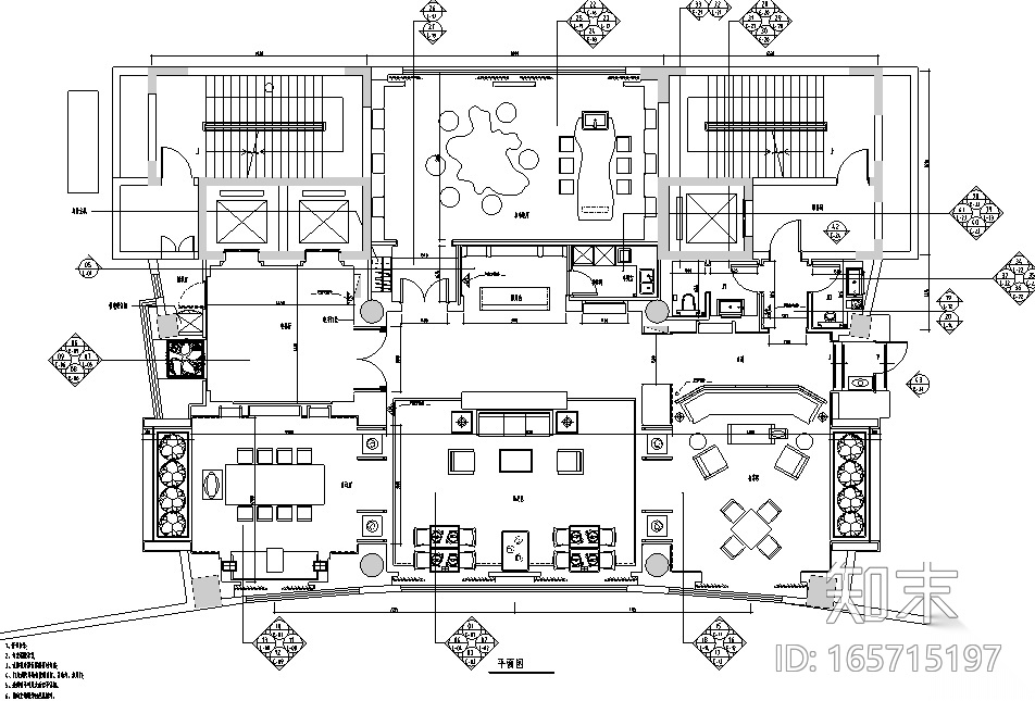[江苏]南京九楼中式现代会所空间设计施工图（附效果图）cad施工图下载【ID:165715197】