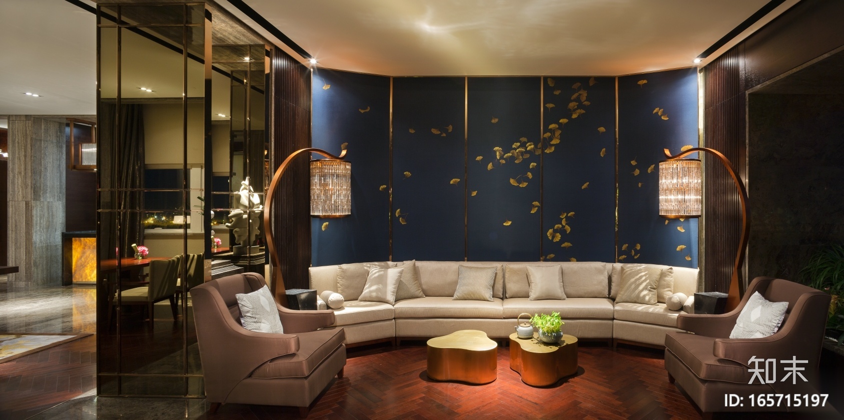 [江苏]南京九楼中式现代会所空间设计施工图（附效果图）施工图下载【ID:165715197】