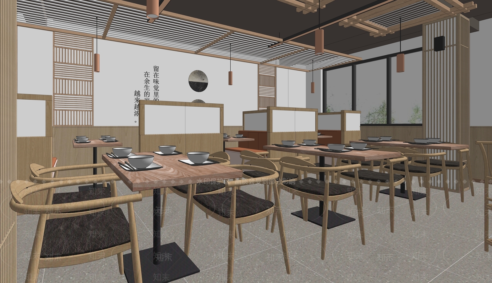 日式餐厅SU模型下载【ID:199404146】