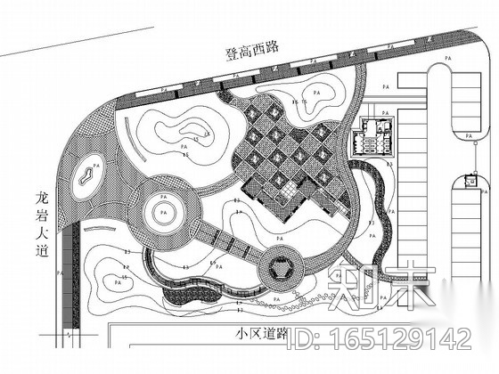 [西安]城市街头广场景观绿化施工图施工图下载【ID:165129142】