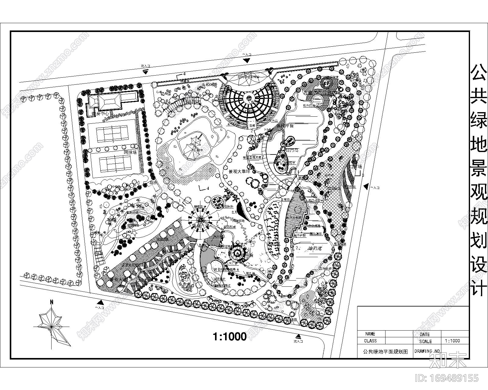园林景观CAD规划图cad施工图下载【ID:169489155】