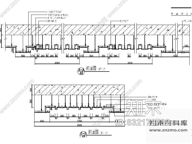 图块/节点吊顶剖面图施工图下载【ID:832172732】