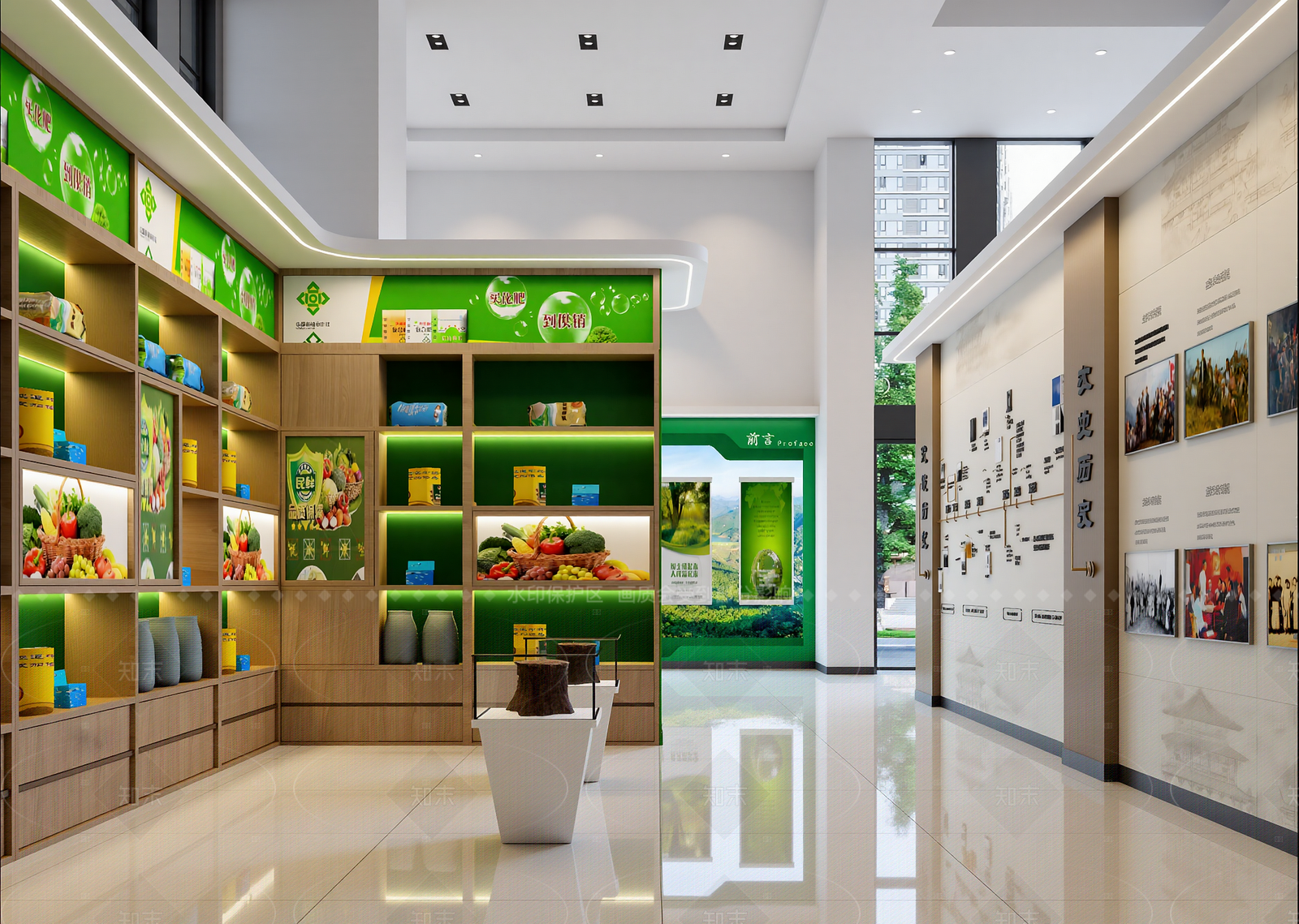 现代农产品展厅3D模型下载【ID:1214985569】