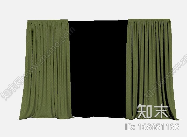 简约的双层窗帘模型CG模型下载【ID:168851186】