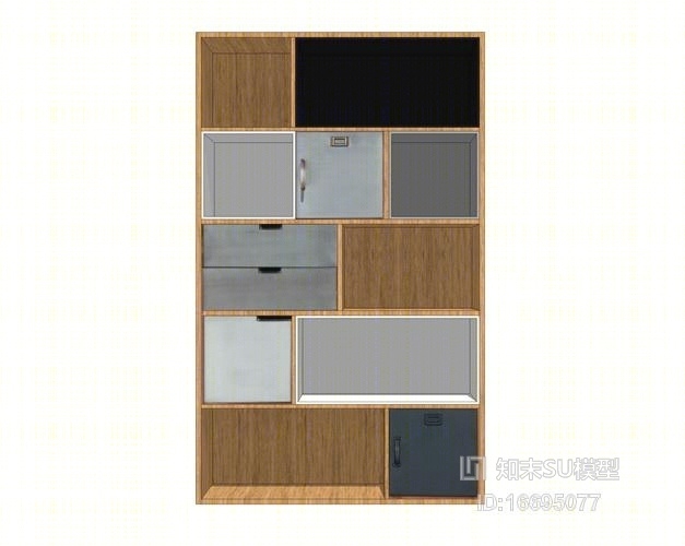 书柜置物架SU模型下载【ID:16695077】