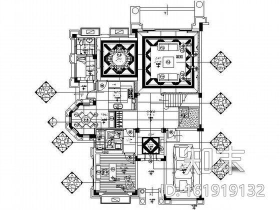 [广州]某三层别墅样板房精装图cad施工图下载【ID:161919132】