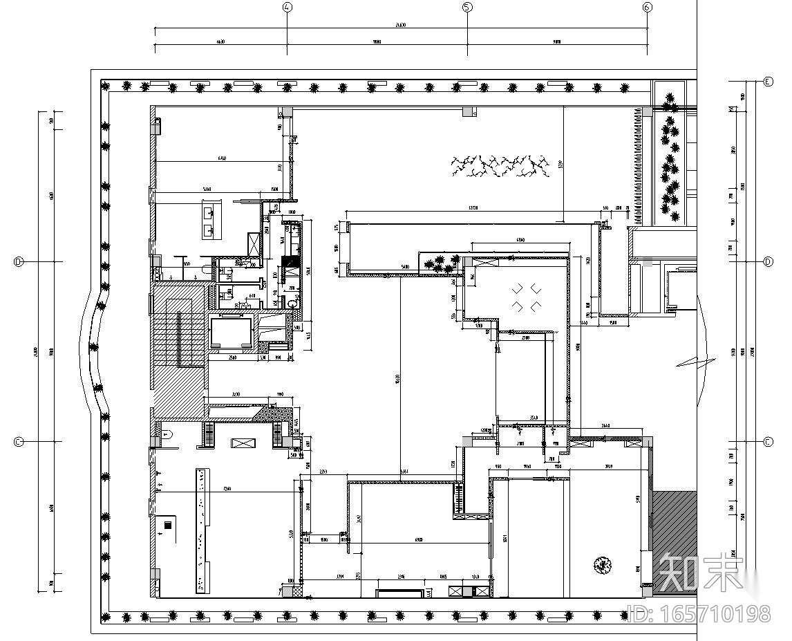 新中式风格水墨江南套房施工图设计（CAD+效果图）cad施工图下载【ID:165710198】