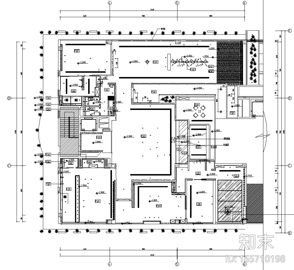 新中式风格水墨江南套房施工图设计（CAD+效果图）cad施工图下载【ID:165710198】