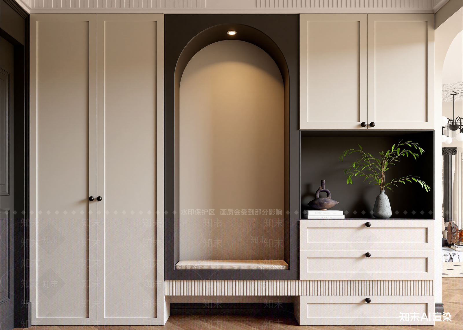 法式玄关3D模型下载【ID:1214702414】