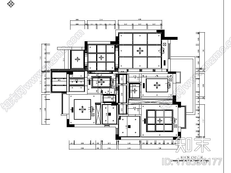 [北京]地中海风格中档小区3居室室内设计施工图施工图下载【ID:178536177】