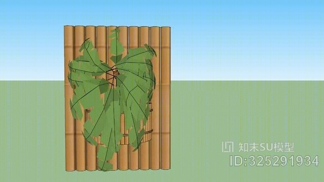 安排竹墙SU模型下载【ID:325291934】