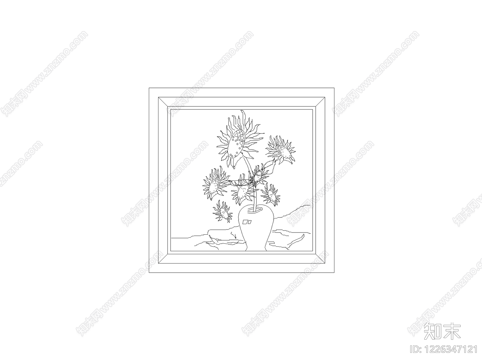 现代摆件CAD图纸