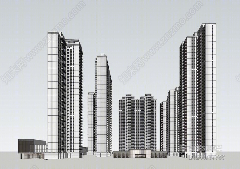 成都华润24城SU模型下载【ID:244783755】