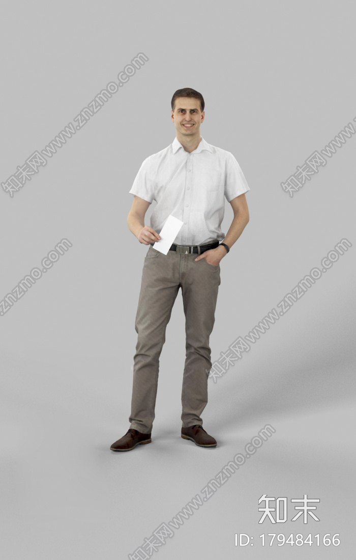 穿短袖衬衫的男子CG模型下载【ID:179484166】