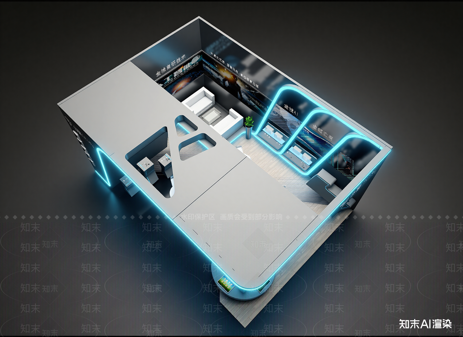现代科技展厅3D模型下载【ID:1215100177】