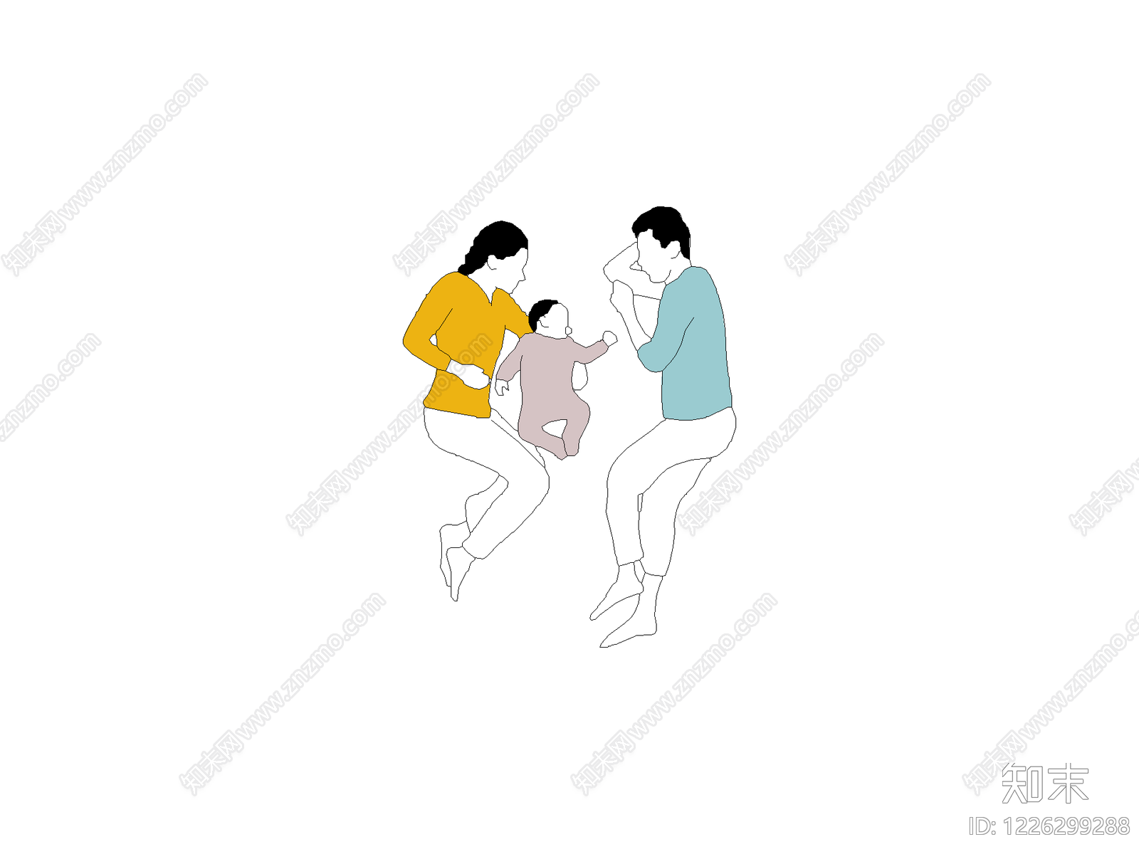 现代人物CAD图纸