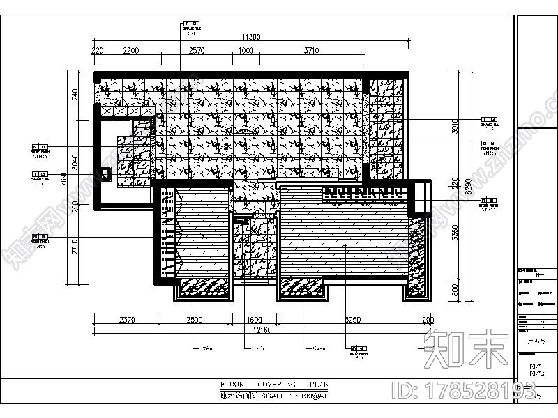 [深圳]时尚简约2室2厅家装CAD施工图cad施工图下载【ID:178528193】