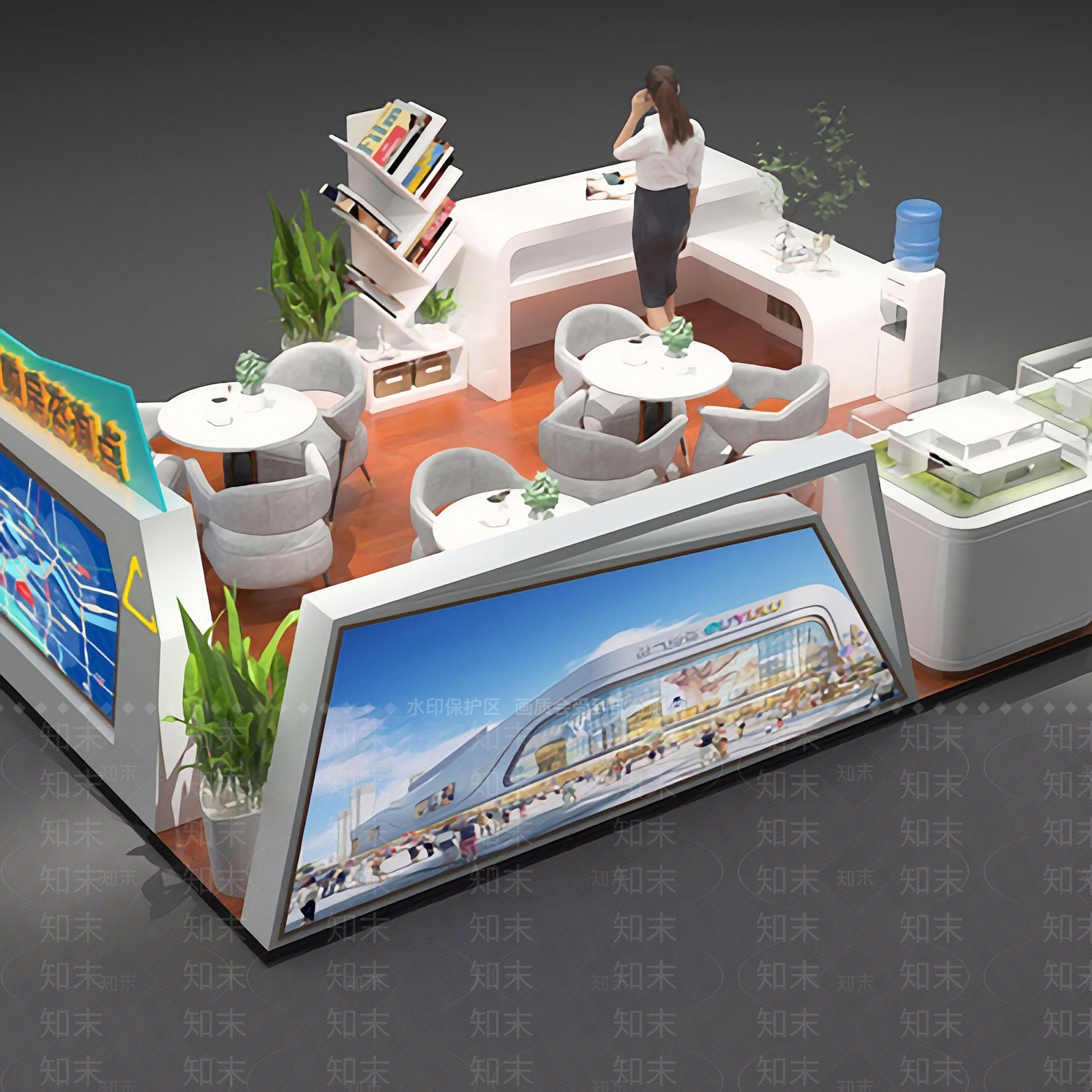 现代售楼部洽谈区免费3D模型下载【ID:1121220674】