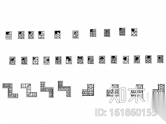 中式风情拼花CAD图块施工图下载【ID:161860155】