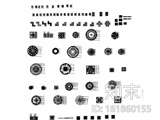 中式风情拼花CAD图块施工图下载【ID:161860155】