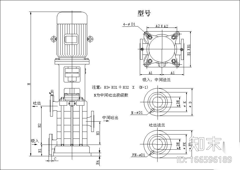 各种水泵cad图纸大全施工图下载【ID:166596189】