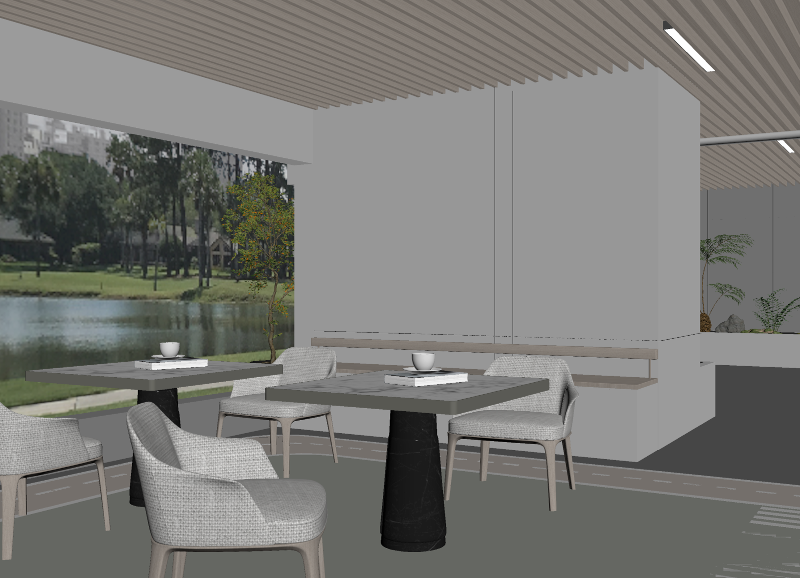现代咖啡厅3D模型下载【ID:1214799098】