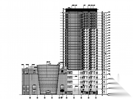 [山东]某二十二层商住楼建筑施工图cad施工图下载【ID:166546183】