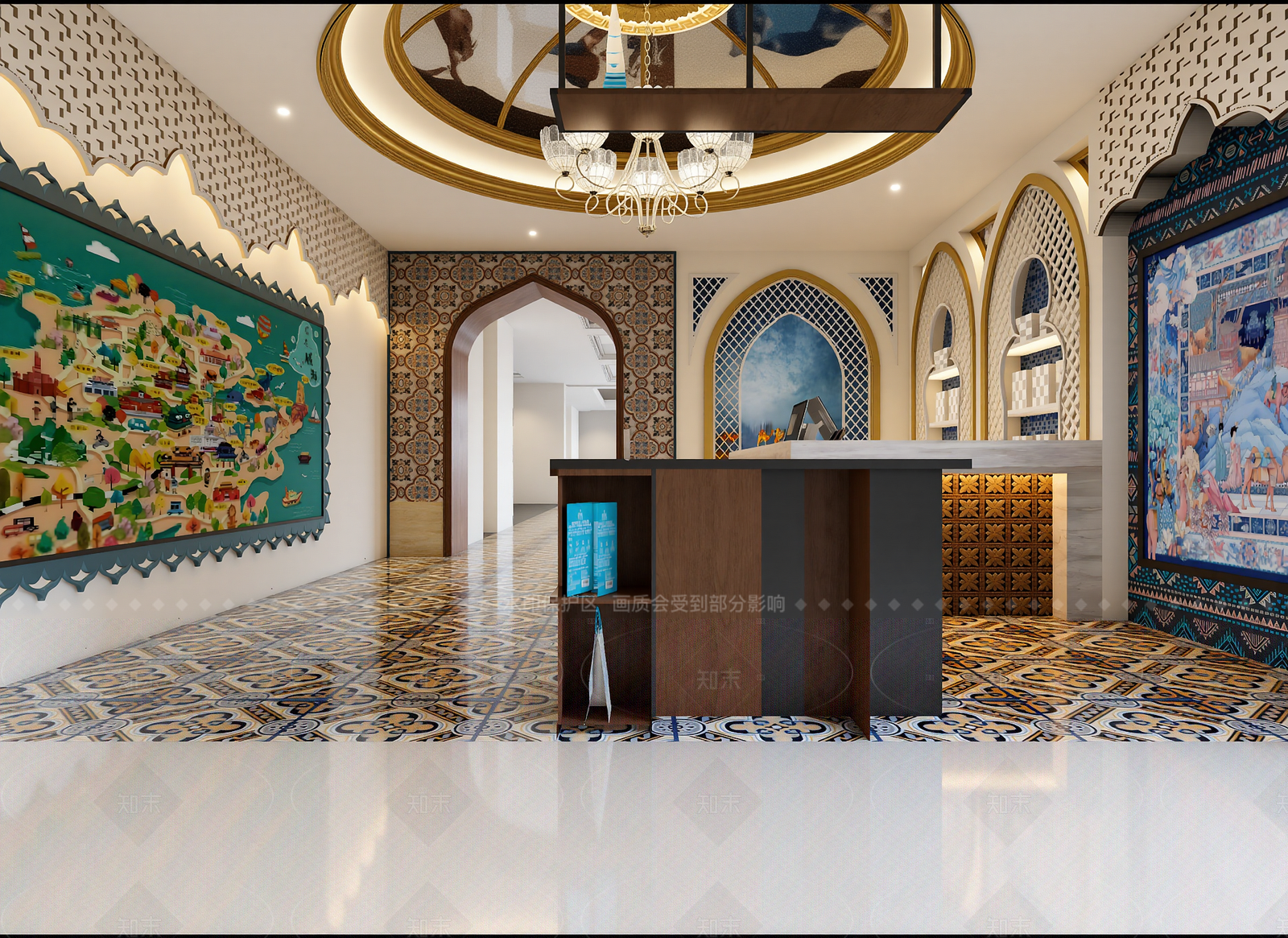 工业瓷砖展厅3D模型下载【ID:1214953525】