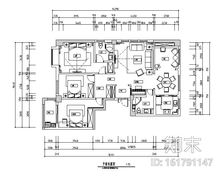 欧式风格陈生住宅别墅设计施工图（附效果图+软装配置）cad施工图下载【ID:161791147】