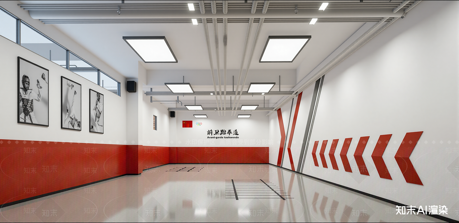 现代篮球场SU模型草图