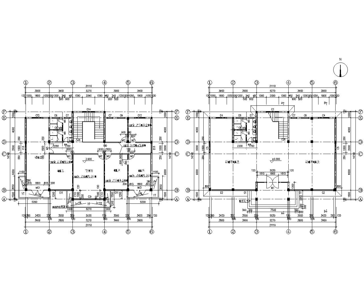 某二层办公楼砖混结构施工图（CAD）施工图下载【ID:160917102】