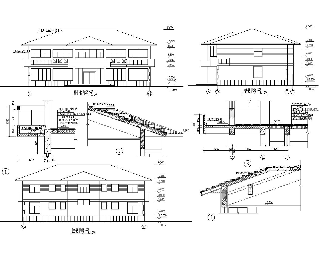 某二层办公楼砖混结构施工图（CAD）施工图下载【ID:160917102】