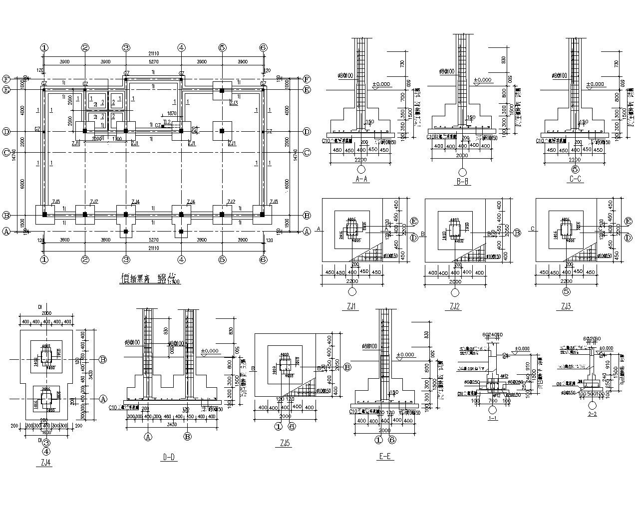 某二层办公楼砖混结构施工图（CAD）施工图下载【ID:160917102】