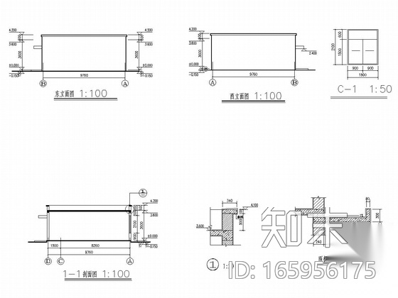 单层框架结构cad施工图下载【ID:165956175】