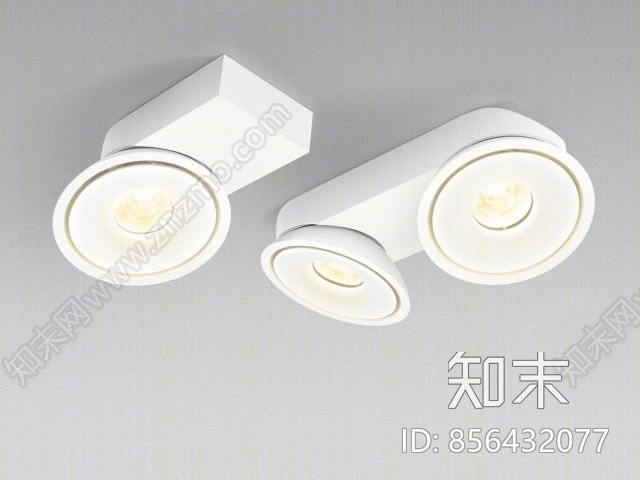 现代明装射灯3D模型下载【ID:856432077】