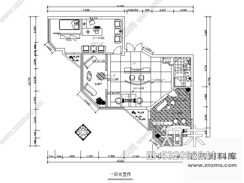 施工图南京某装饰公司办公空间装修图cad施工图下载【ID:532098841】