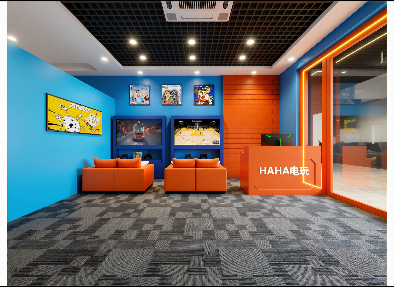 现代网吧网咖3D模型下载【ID:1214859360】