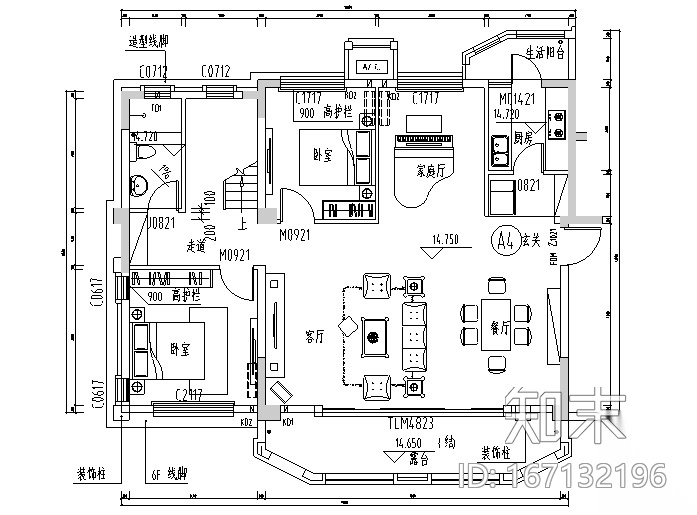 高级灰空间别墅设计施工图（附效果图）cad施工图下载【ID:167132196】