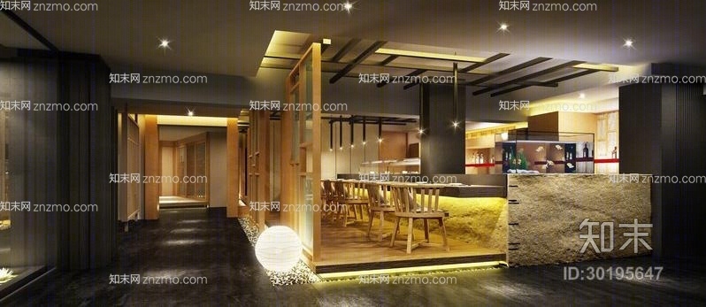 现代木艺餐桌椅组合3D模型下载【ID:30195647】