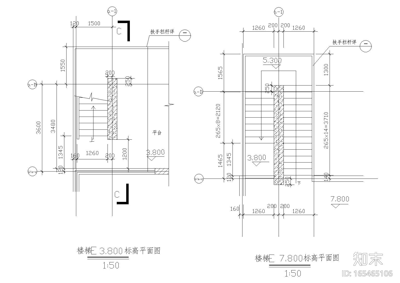 多种类楼梯样式节点详图cad施工图下载【ID:165465106】