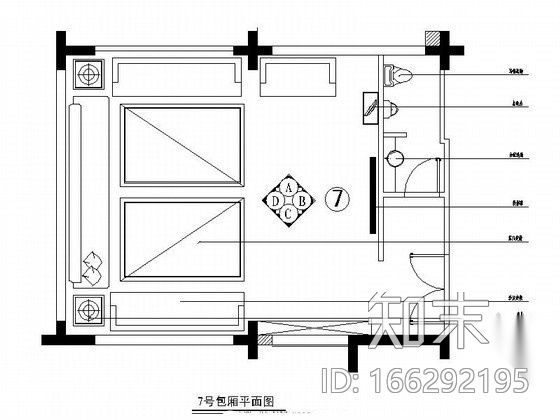 小型包房室内装修图cad施工图下载【ID:166292195】